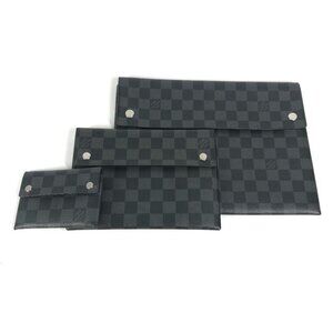 LOUIS VUITTON Damier Graphite Alpha Triple Pouch 3-Piece Set Clutch bag